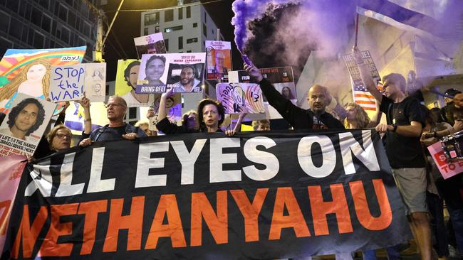 Relatives and supporters of Israelis hostage step up pressure on Prime Minister Benjamin Netanyahu. Picture: AFP