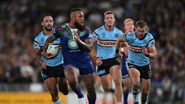 Addin Fonua-Blake proved a handful for his future team, scoring the opening try of the game and threatening to bust them open with every run. Picture: Getty Images