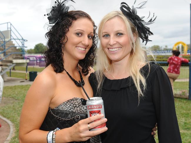 Bianca Wheldon and Deann Hayes at the 2011 Townsville Ladies Day Races held at the Cluden Racetrack.