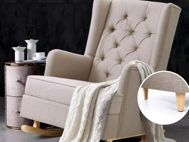 Artiss Fabric Rocking Chair is stylish as well as practical. Picture: Myer