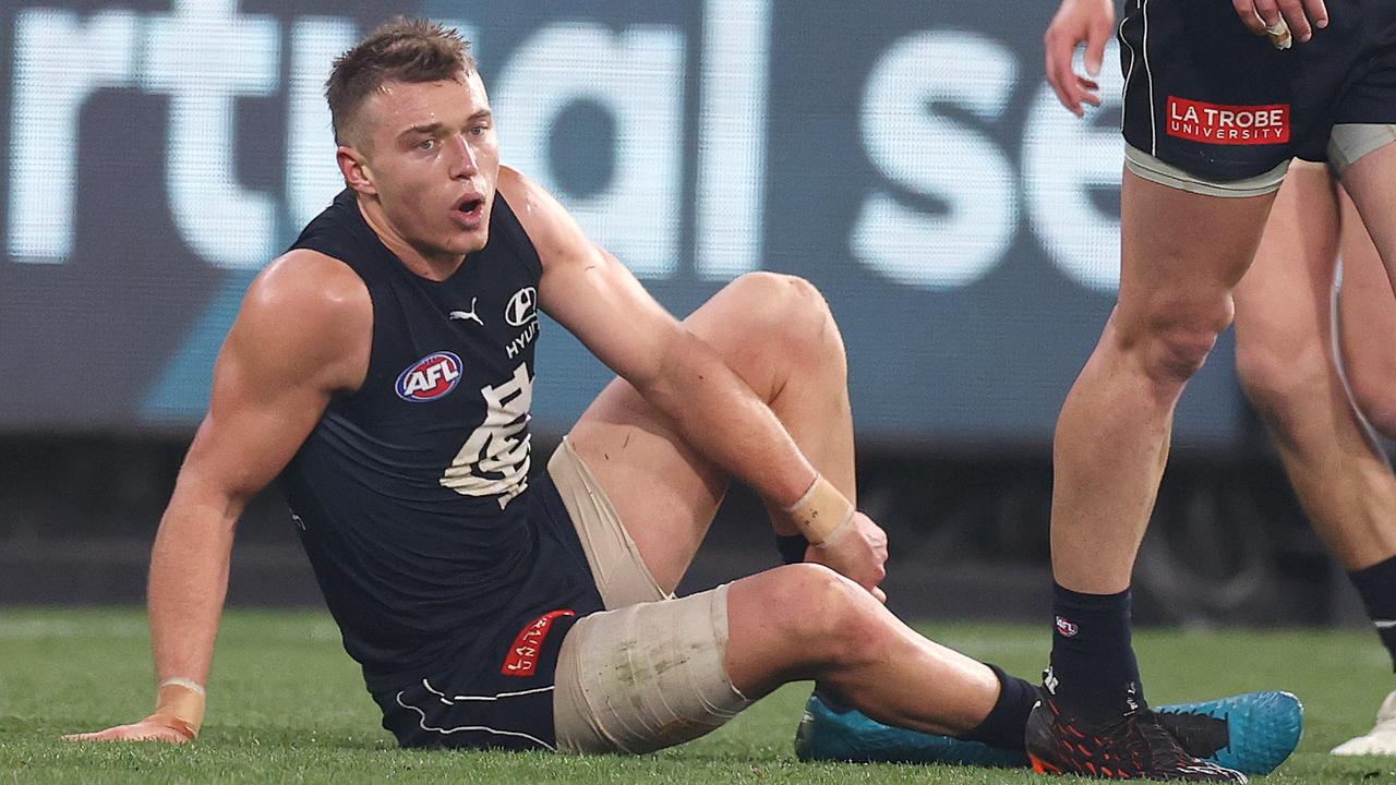 Patrick Cripps will miss Sunday’s clash with Collingwood. Pic: Michael Klein