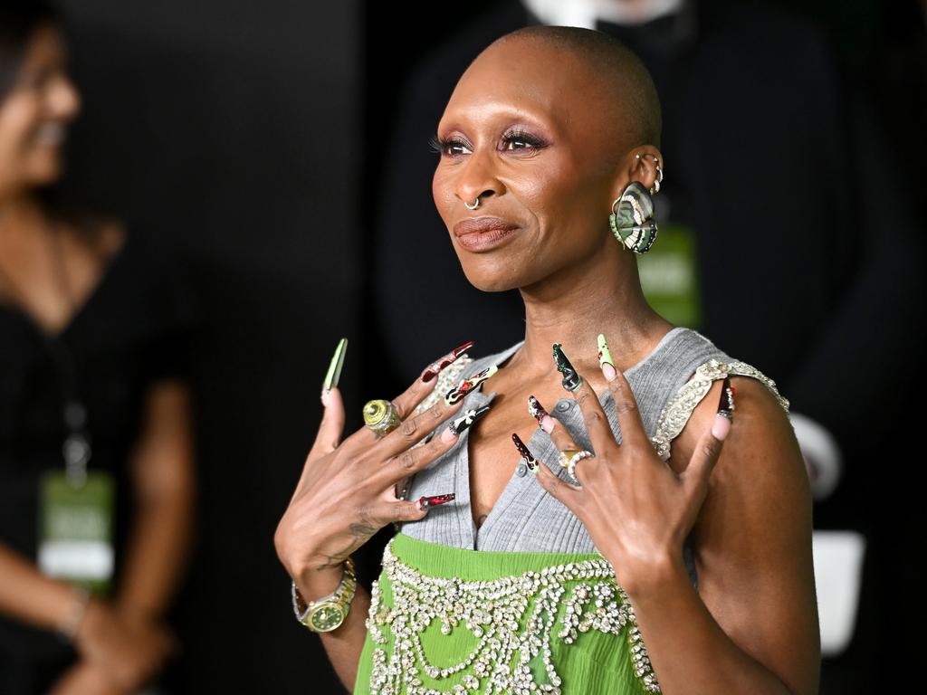 ‘Wicked’ star Cynthia Erivo shows off her elaborate nails at the WSJ. Magazine 2024 Innovator Awards in New York City. Picture: Noam Galai/Getty ds