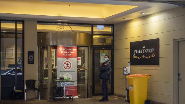 A Melbourne man has tested positive to COVID-19 after returning home from hotel quarantine at the Playford Hotel in South Australia. Picture: Simon Cross