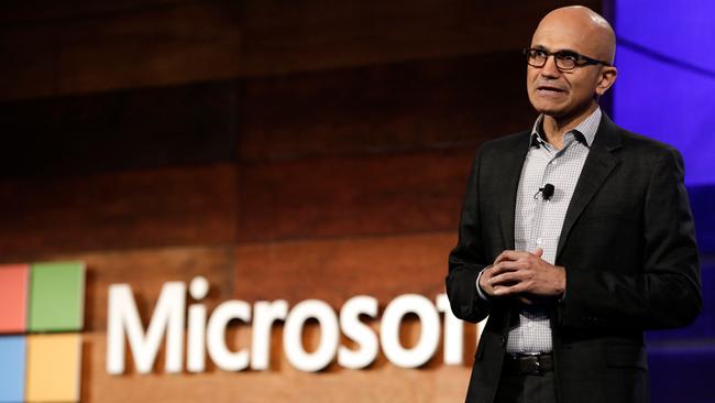 Microsoft chief executive Satya Nadella. Picture: AFP