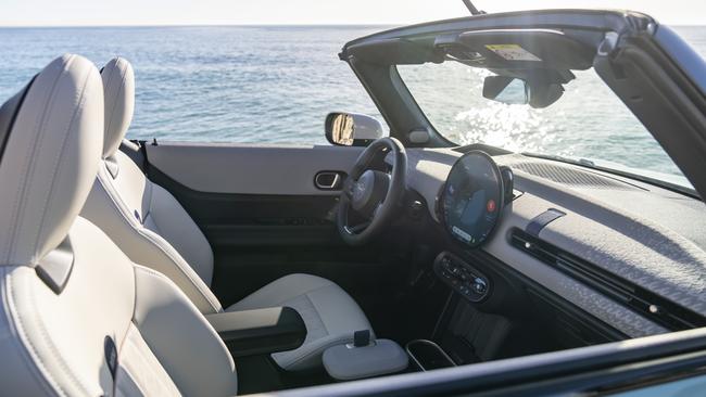 The Mini Cooper Convertible has a stylish and comfortable interior with plenty of personality. Picture: Supplied