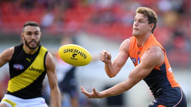 Jacob Hopper has been one of GWS’ best players in the first month of 2019. Picture: AAP Image/Dan Himbrechts. 