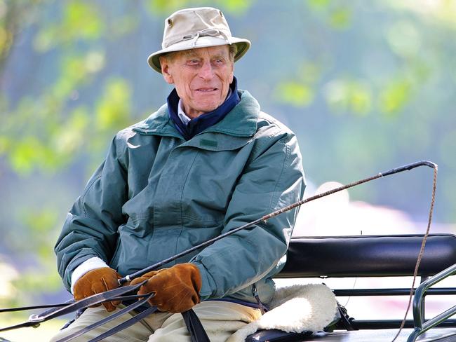 Prince Philip discovered a passion for carriage driving after giving up polo at the age of 50 and kept up the sport into old age, writing in 2004 that while “my reactions are getting slower and my memory is unreliable … I have not lost the sheer pleasure of driving a team through the British countryside”. This picture was taken 10 years later at the Royal Windsor Horse Show, the scene of one of the most memorable moments from his competing days: “Turning over here in the water.” In fact, Philip recalled his usual carriage – the Balmoral dogcart – “got smashed up regularly” and had to be rebuilt every year. Picture: Getty