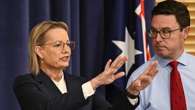 Opposition Leader Sussan Ley and National Party leader David Littleproud. Picture: Martin Ollman/NewsWire