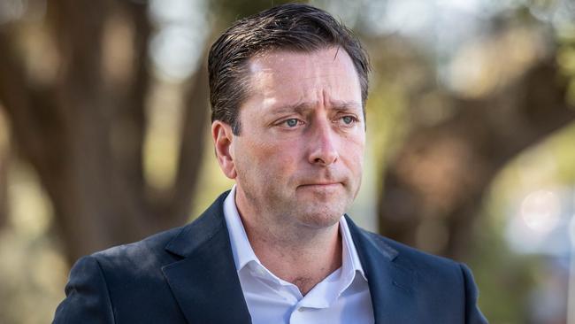 Matthew Guy will be forced to explain how the opposition plan on driving down debt before the election. Picture: Jake Nowakowski