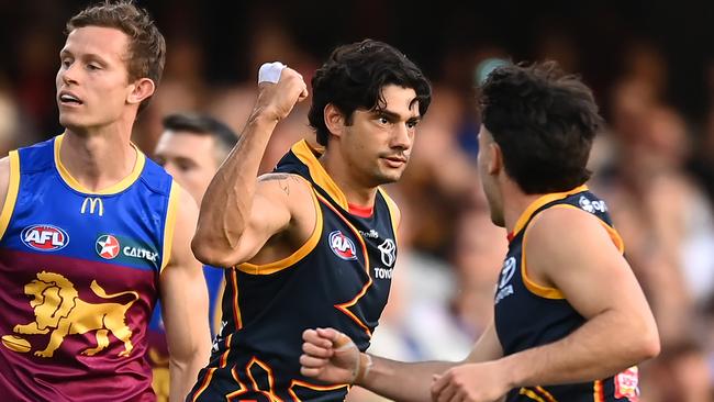 The Crows said they wanted to keep Shane McAdam, who booted four goals in their narrow loss to Brisbane in round 22. Picture: Albert Perez / Getty Images