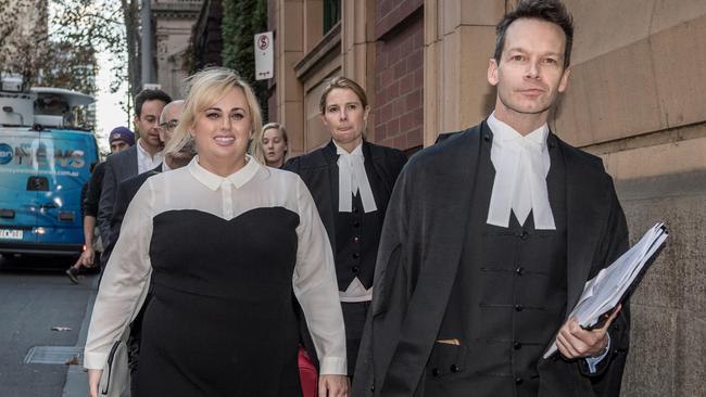 Wilson leaves court after giving evidence at her defamation trial against Bauer Media. Picture: Jake Nowakowski