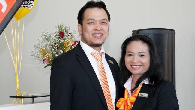 Judy Nguyen with her husband Joseph Ngo, who was jailed for five years in 2018.