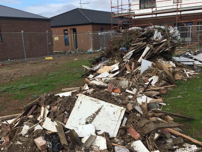 A family trying to build their dream home with Metricon has claimed there were extensive delays and rubbish was illegally dumped on their land. Picture: Supplied