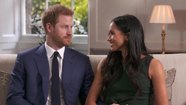 Prince Harry and Meghan Markle appeared on British TV to discuss their engagement. Picture: AP