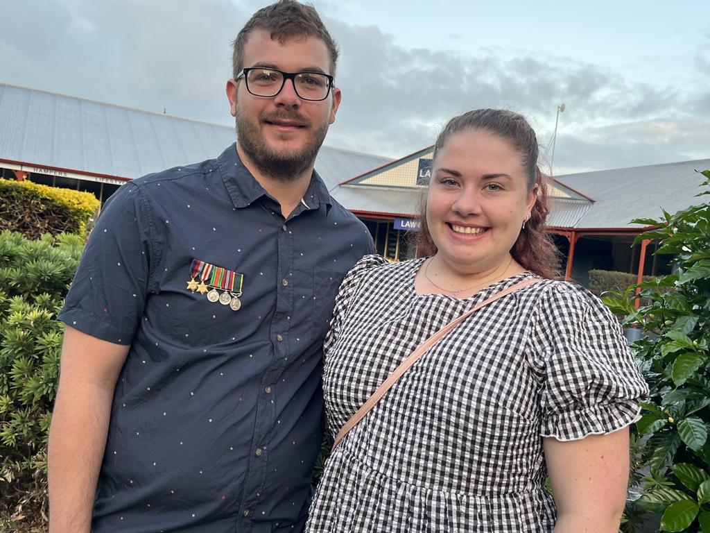 Chelsea Klein and Mark Dorr. Mark was wearing his great grandfather's medals. He served in the Second World War.