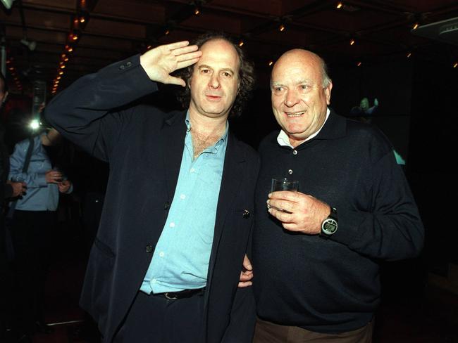 Michael Gudinski and music promoter Michael Chugg, pictured in 1998, were friends since they were teenagers.