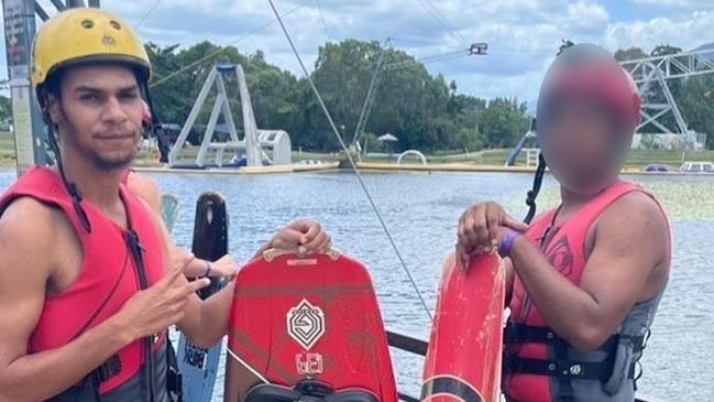 Seventeen-year-old Jayden Dau (left) was killed after allegedly being stabbed at a Manoora street party in the early hours of New Year's Day. Pictured here with David Fauid (right) who was also stabbed and was released from Cairns Hospital on Sunday