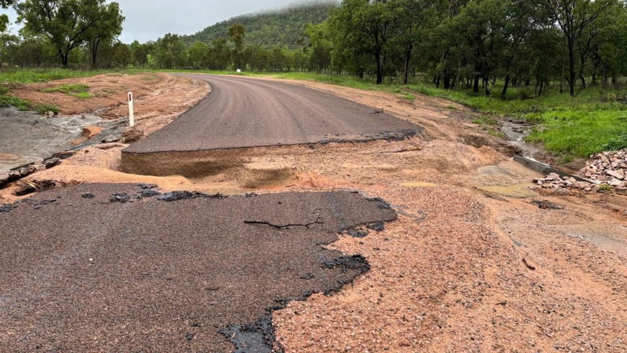 The Burdekin Shire Council has warned of a dangerous washout on Bahr Road in Shirbourne, Giru. Picture: Supplied