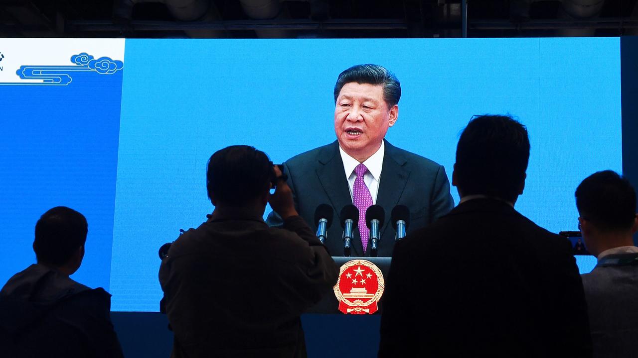 China's President Xi Jinping giving a previous briefing about the Belt and Road Initiative. Picture: Greg Baker / AFP