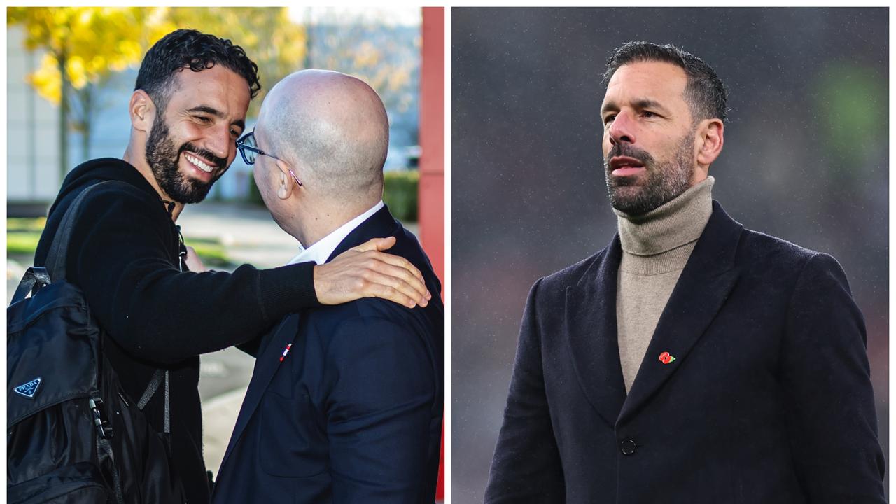 Ruben Amorim arrived at Manchester United's training base Carrington for the first time as Ruud van Nistelrooy departed the club.