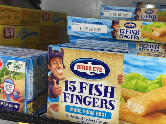 Birds Eye fish fingers made in Australia. Pic Peter Wallis