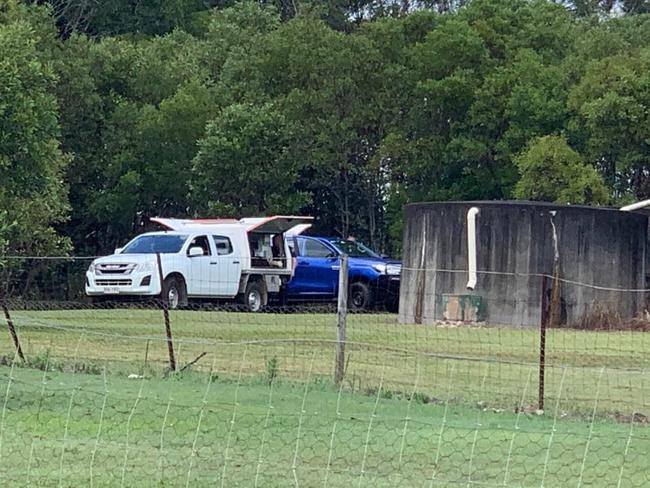 Police at the scene where a man died at Booral. Picture: Carlie Walker