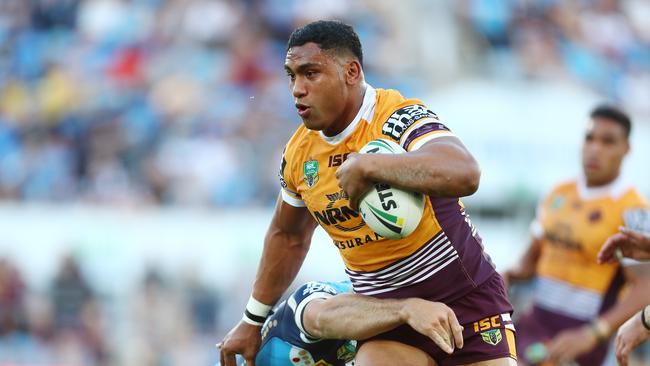 Tevita Pangai is back in contention for round one, despite suffering a hamstring injury in Brisbane’s trial win over Wynnum-Manly. Picture: Getty