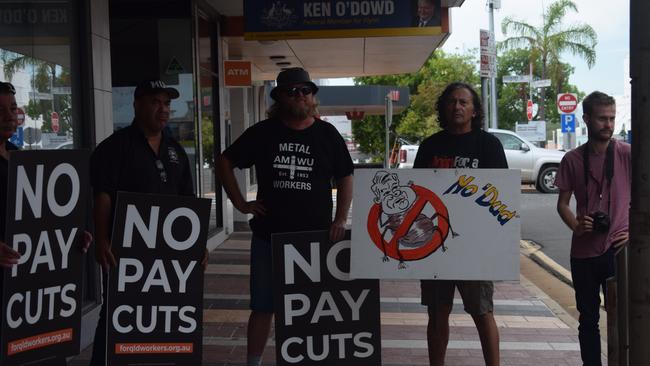 Worker's unions gathered outside of Ken O'Dowd office on Tuesday morning to protest the Industrial Relations Omnibus Bill.