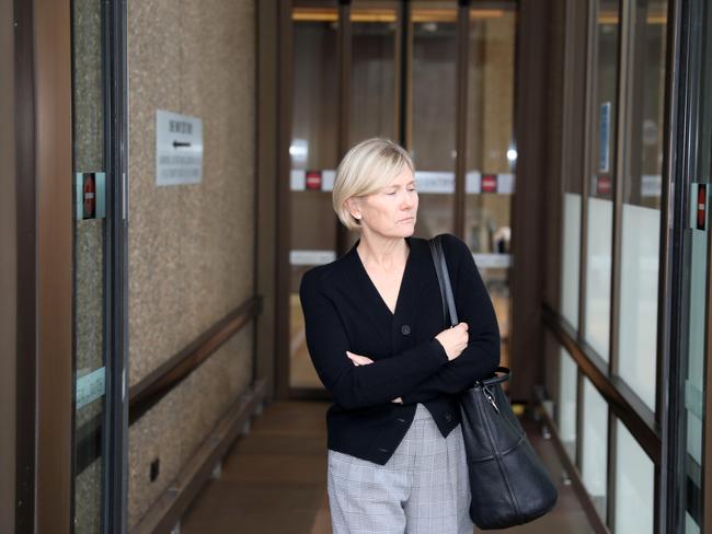 Author Rebecca Hazel pictured as she leaves the Supreme Court after giving evidence in the Dawson case, Sydney CBD. Picture: Damian Shaw