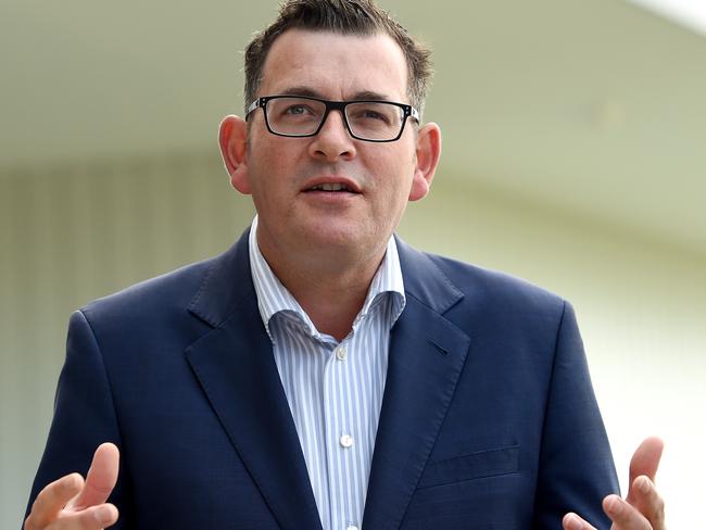 Premier Daniel Andrews is pleased with the website visits. Picture: Nicole Garmston