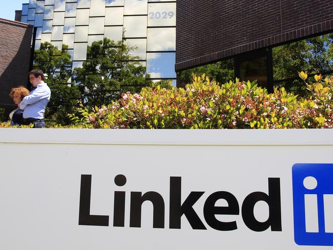 In this May 9, 2011 file photo, LinkedIn Corp., the professional networking Web site, displays its logo outside of headquarters in Mountain View, California. (AP Photo/Paul Sakuma, file)