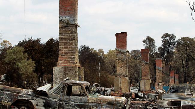 The township of Yarloop was devastated and two men died in a raging bushfire in January. Picture: Colin Murty