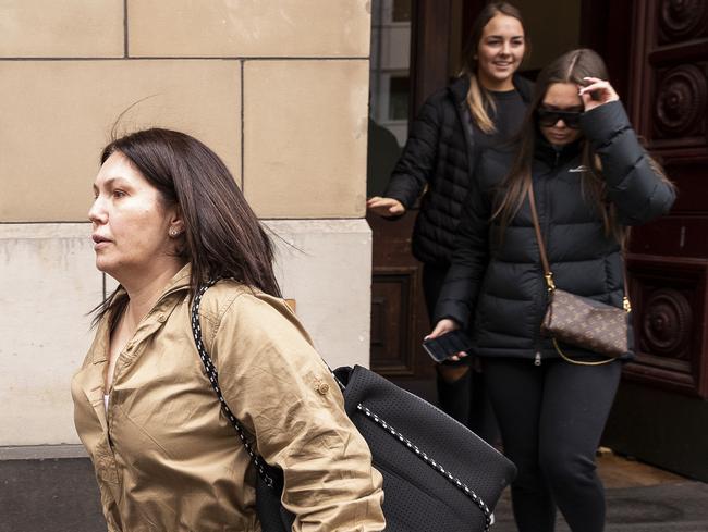 Roberta Williams left the Supreme Court with daughter Dhakota and her friend without commenting to media. Picture: AAP.