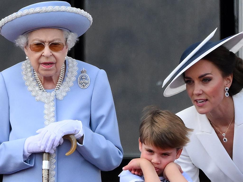 Prince Louis upstaging the Queen during Trooping the Colour. Picture: Daniel Leal/AFP