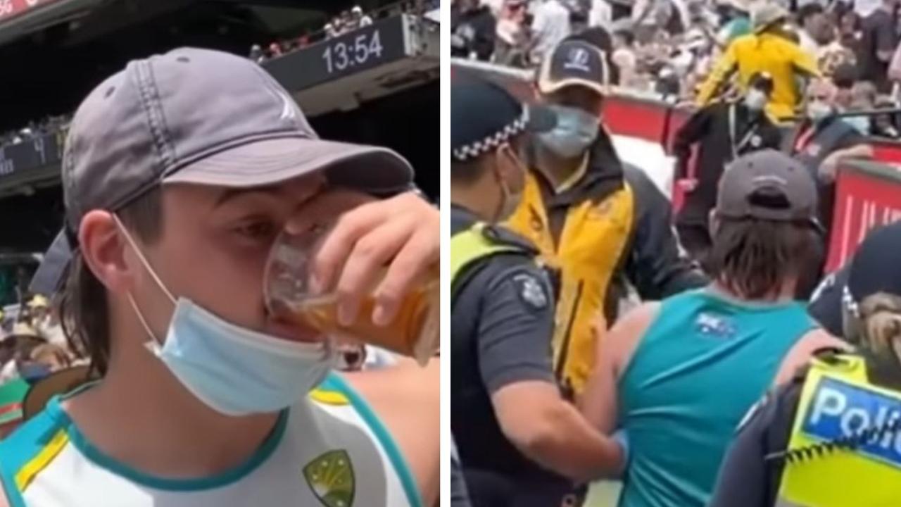 A fan skolled a beer and was booted out. Photo: Instagram / the28yearoldmale