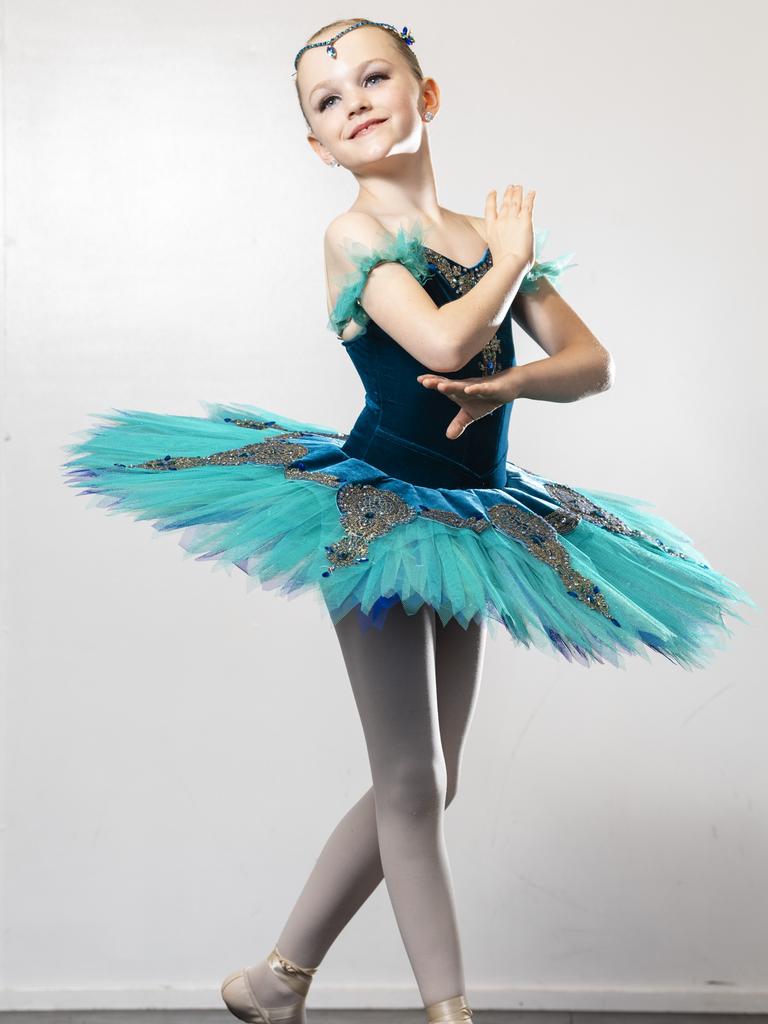 Young ballet dancer Zali Klein at JE Dancehouse. Picture: Kevin Farmer