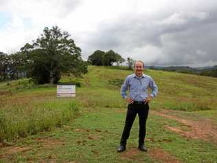 Baydn Dodds of Colliers International on site at the 18.36ha property at 50 Abbotts Rd, Palmwoods. Picture: Erle Levey