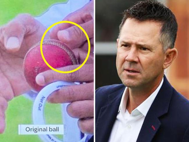 Ricky Ponting wasn't happy with the ball swap. Pic: Getty