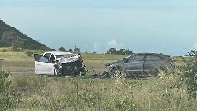 Emergency crews are on scene at a serious crash on the Bruce Hwy at Inkerman. Picture: Estelle Sanchez