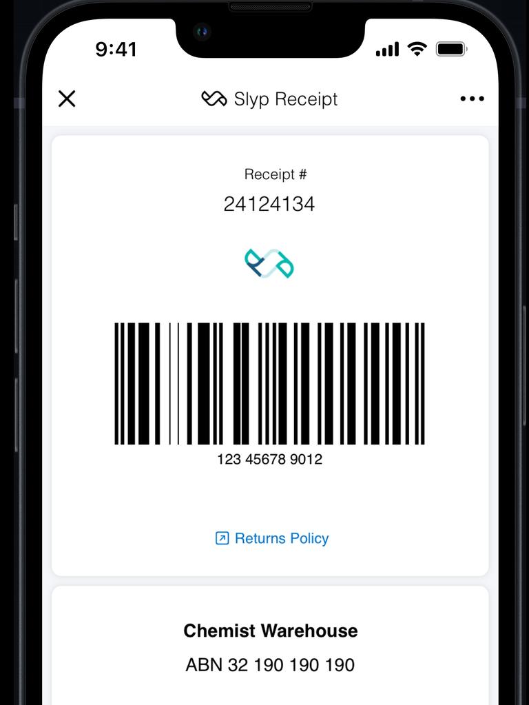 Slyp Smart Receipts work by sending consumers their receipts via SMS and/or the NAB banking app. Picture: Supplied