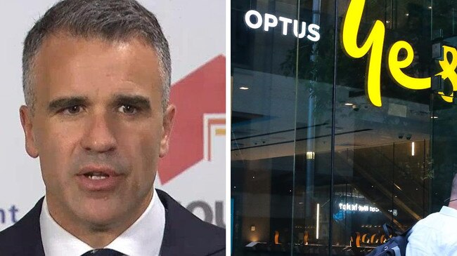 SA Premier Peter Malinaukus and Optus Collage. Picture: NCA NewsWire