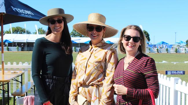 POP UP POLO BUNDABERG 2021: Jessica Heaslip, Kelly Dwyer and Edwina Rowan at the polo.