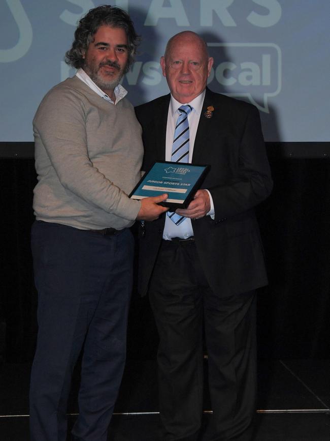 Fabian’s father accepted the award on his behalf. Picture: Simon Bullard