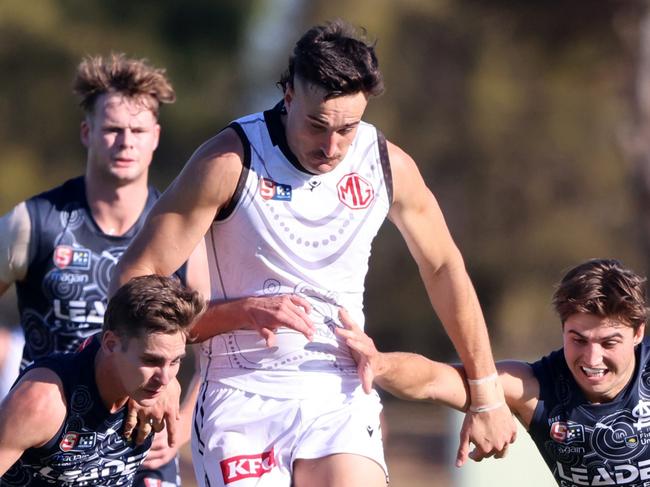 SANFL - South v Port Ivan Soldo wins the centre clearance Picture: Cory Sutton