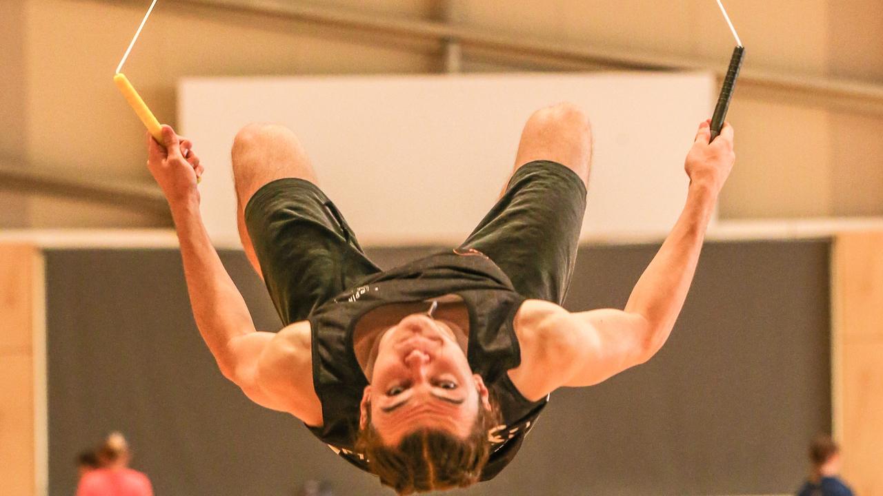 NT Medal winner Sammy George at the National Rope skipping titles in Darwin. Picture: Glenn Campbell