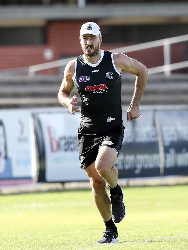 Port Adelaide  Charlie Dixon back running after a broken leg 