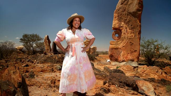 Singer Cate Ceberano pictured at the launch of the Broken Hill Mundi Mundi Bash music festival, now postponed to September. Picture: Nathan Edwards