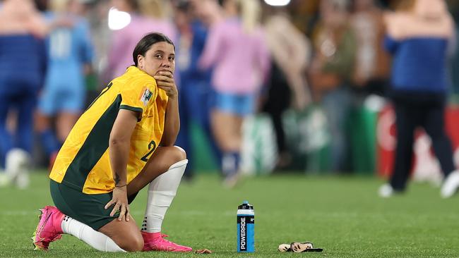 A dejected Kerr after the team's 3-1 defeat. Picture: Brendon Thorne/Getty Images