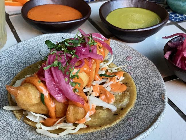 Tacos with pickled onions and chipotle mayo. Picture: Jenifer Jagielski