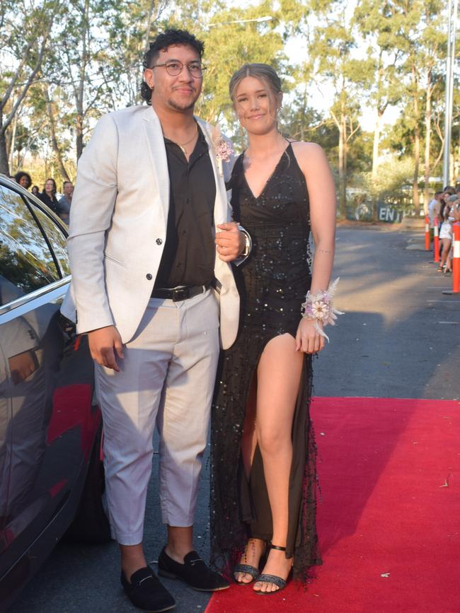 Tyrell Pope and Alyssa Grant at the North Rockhampton High School Formal 2023.